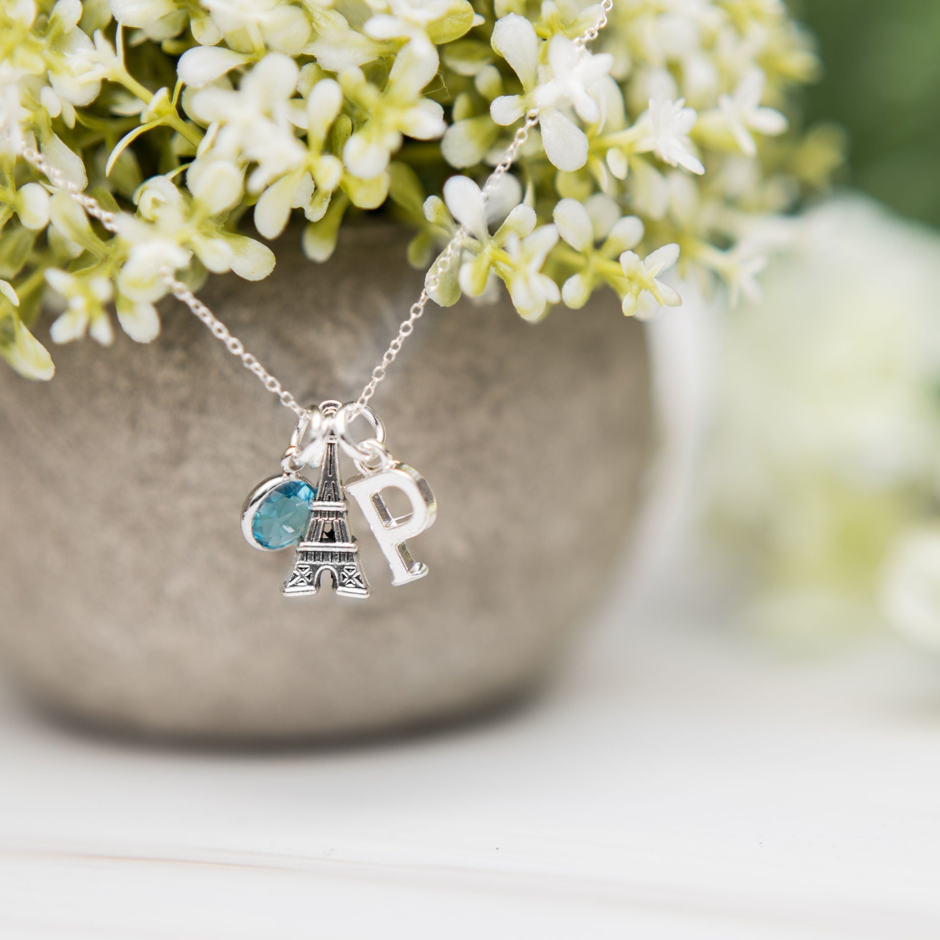 Personalised Paris Eiffel Tower Necklace