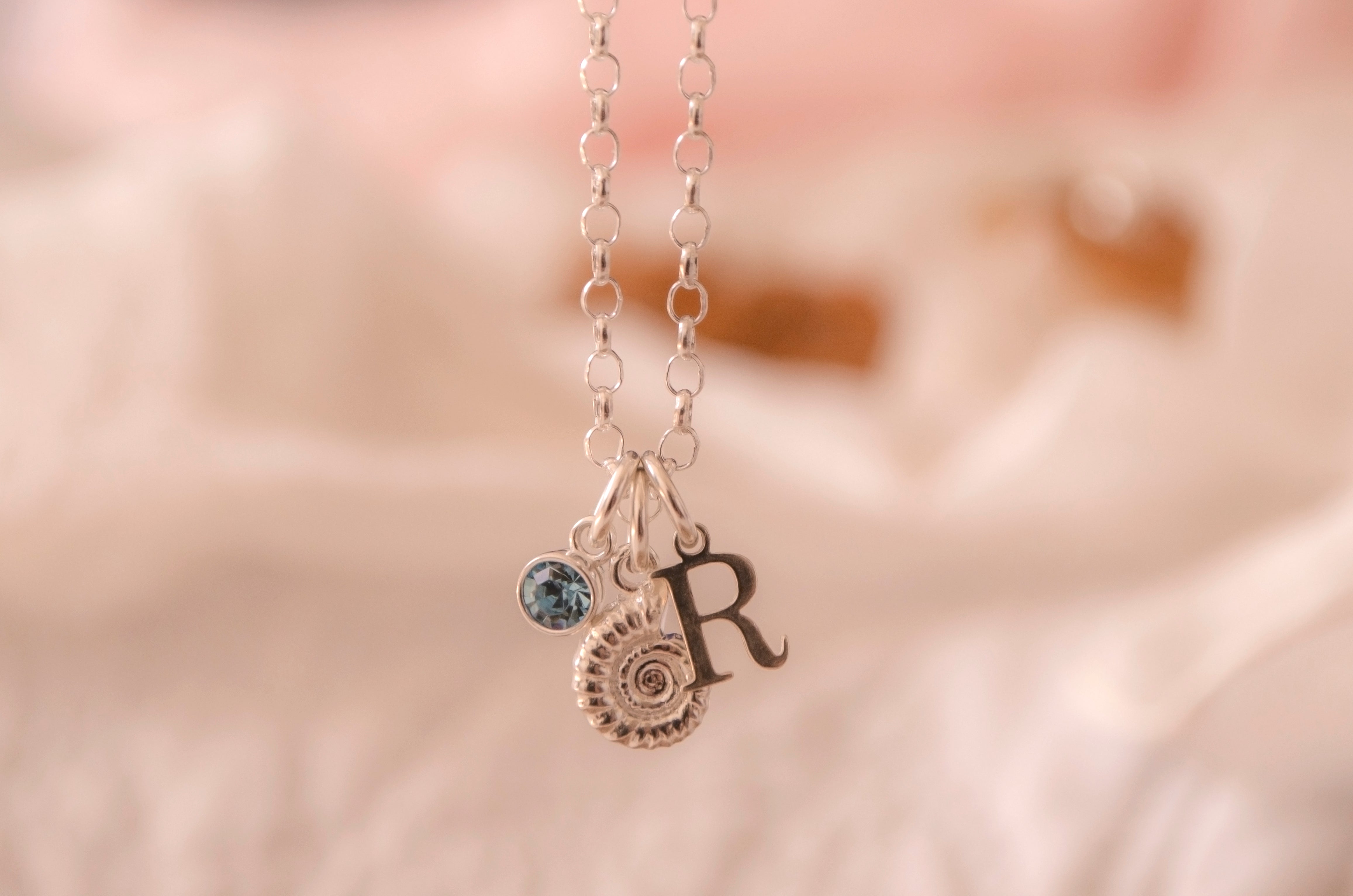 Sterling Silver Personalised Ammonite Fossil Bracelet