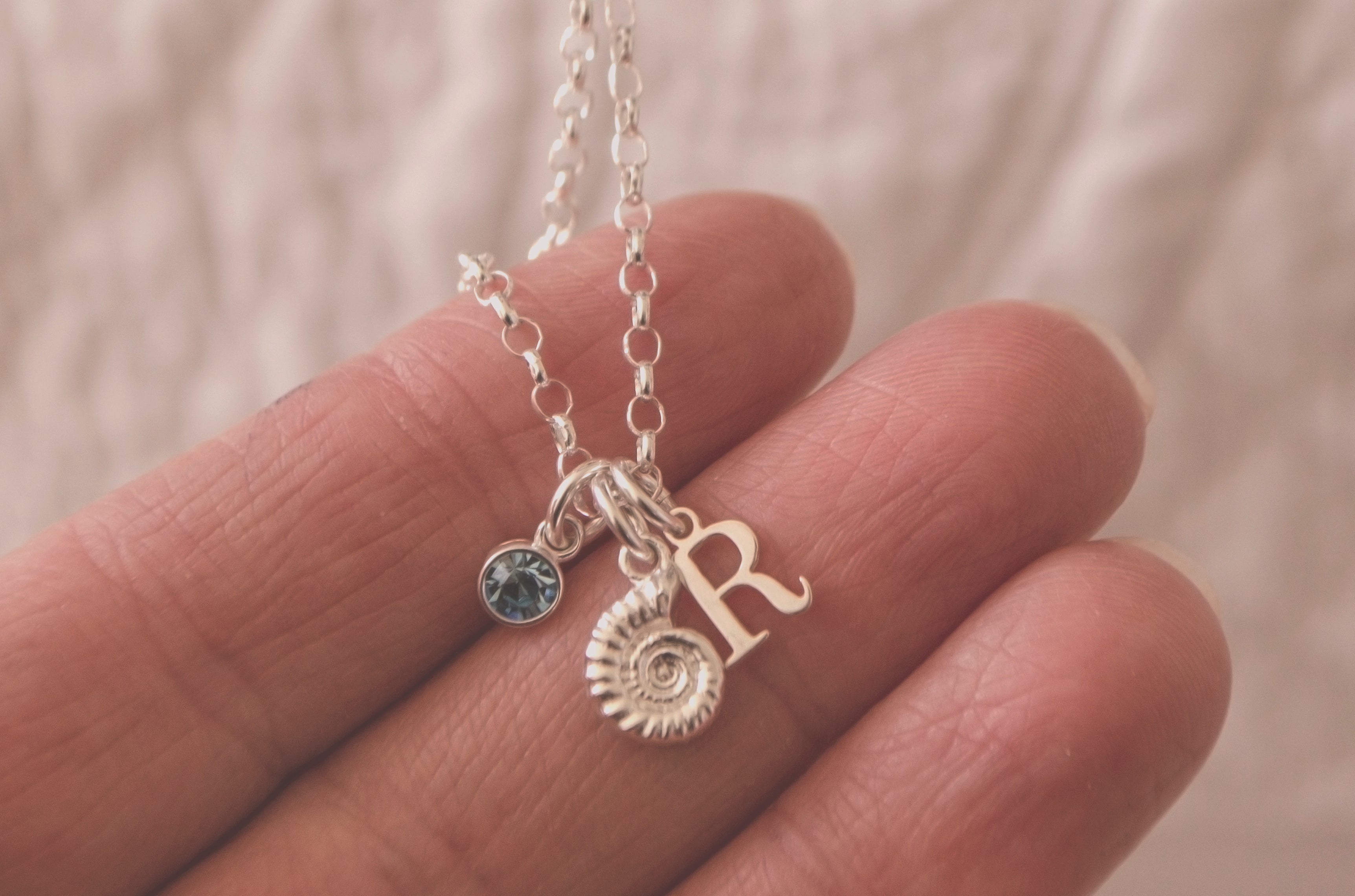 Sterling Silver Personalised Ammonite Fossil Bracelet