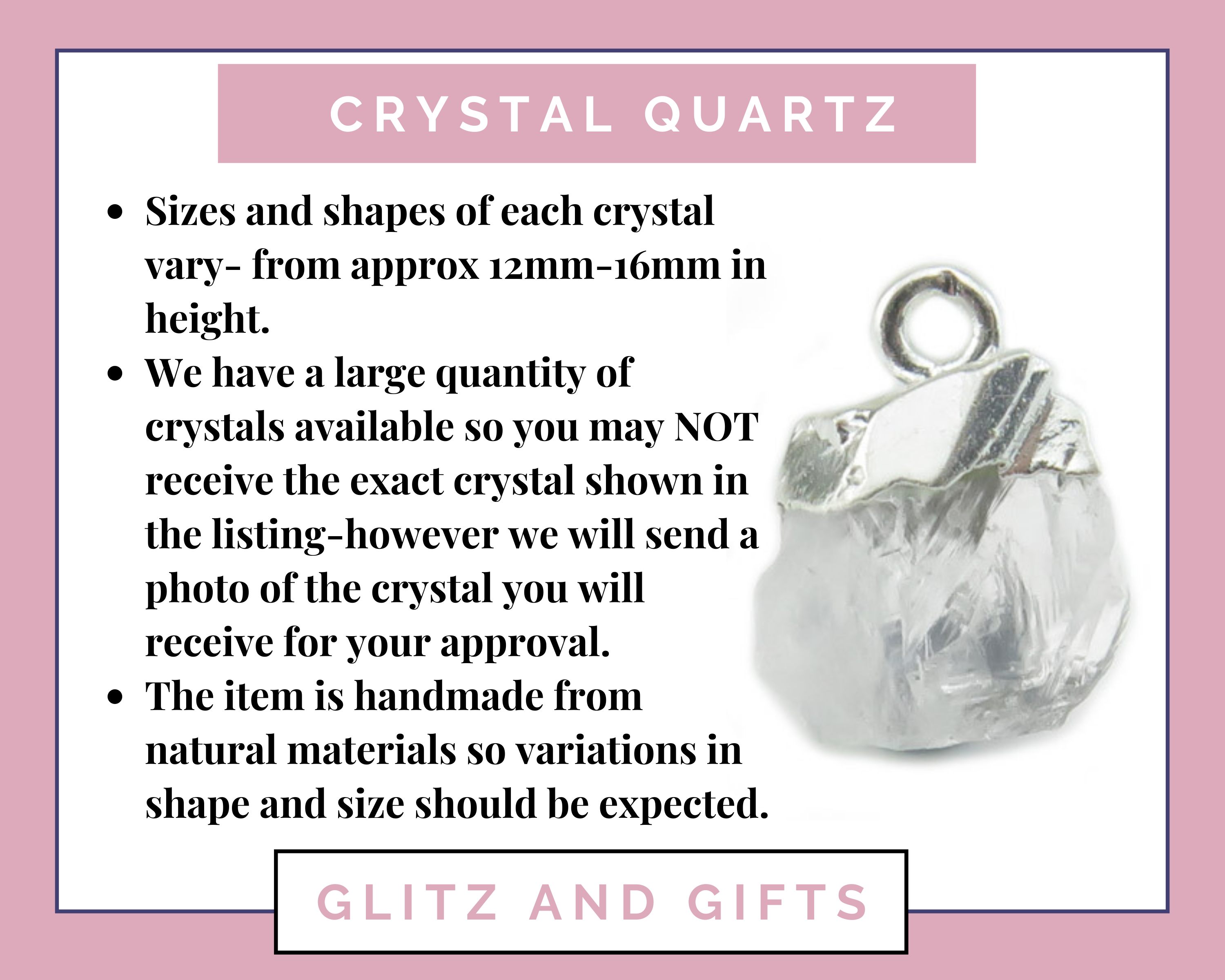 Sterling Silver Crystal Quartz Necklace - April Birthstone