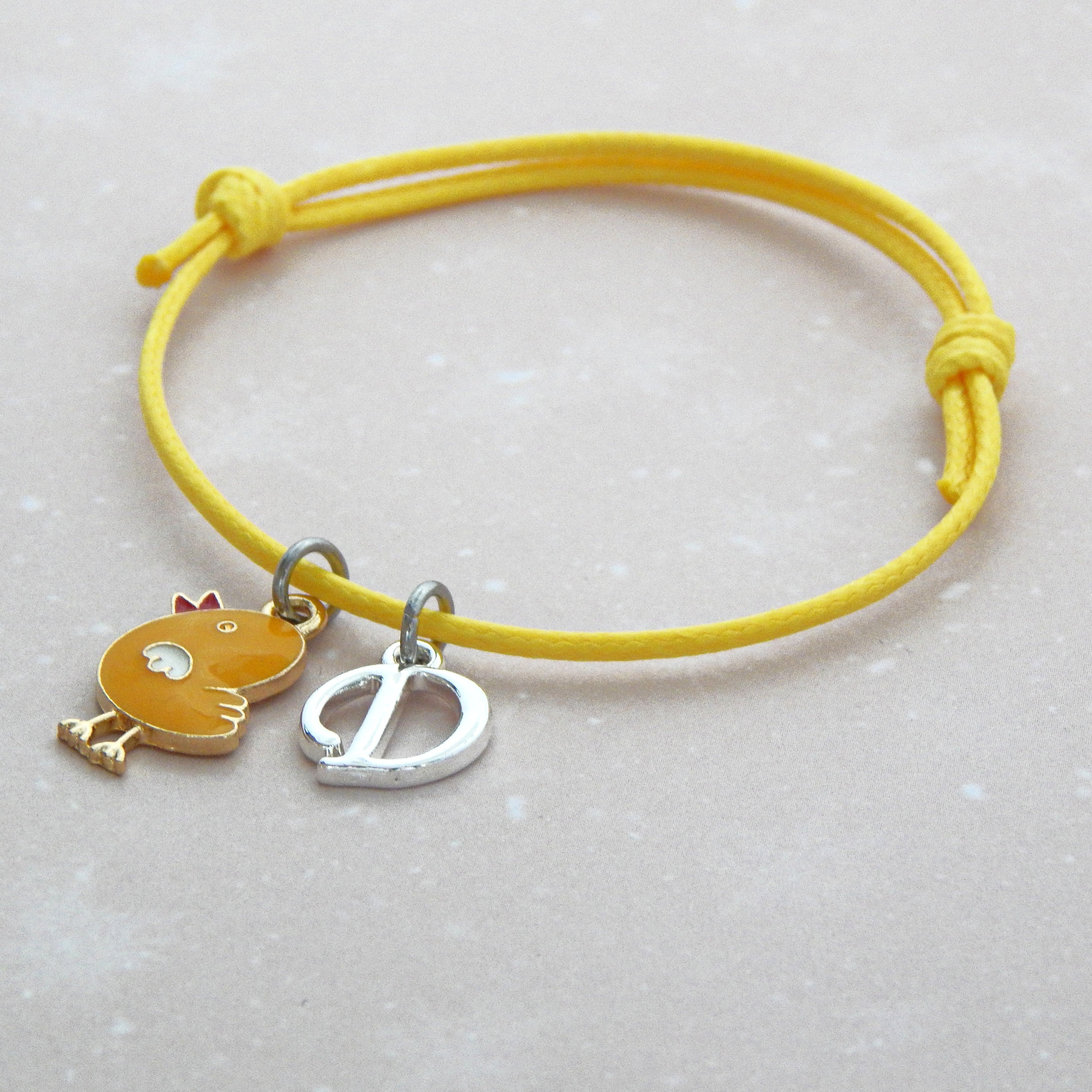 Personalised Easter Chick Adjustable Cord Bracelet
