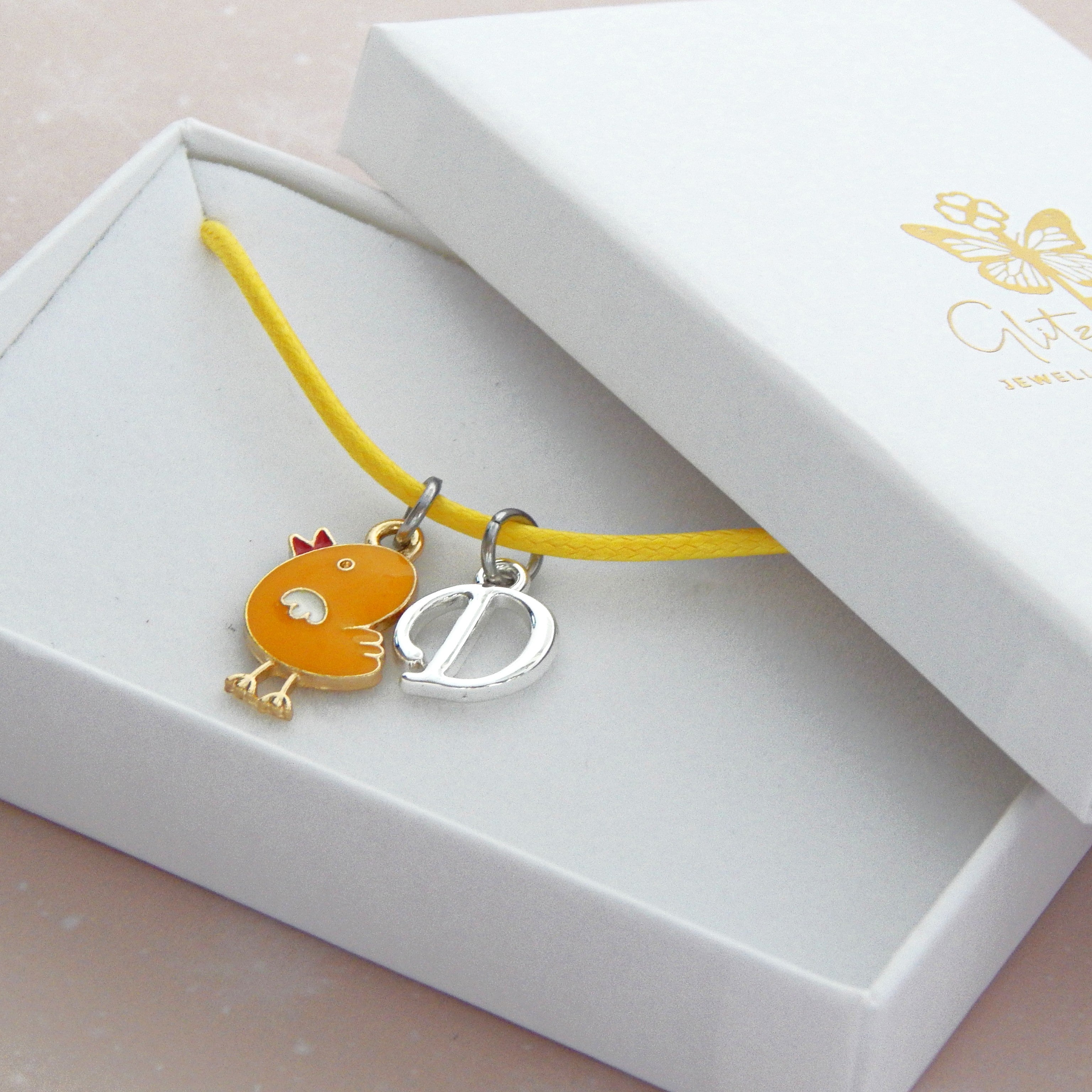 Personalised Easter Chick Adjustable Cord Bracelet