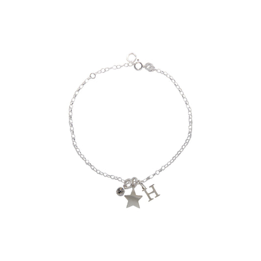 Sterling Silver Personalised Star Bracelet
