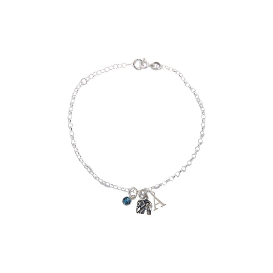 Sterling Silver Personalised Elephant Bracelet