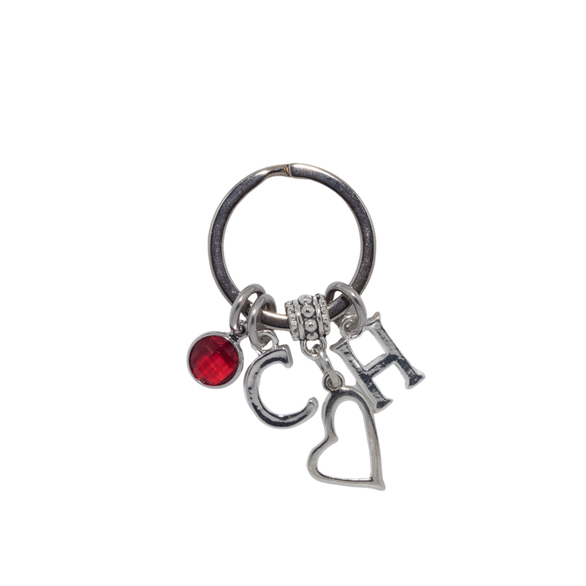 Personalised Two Initial Heart Keyring