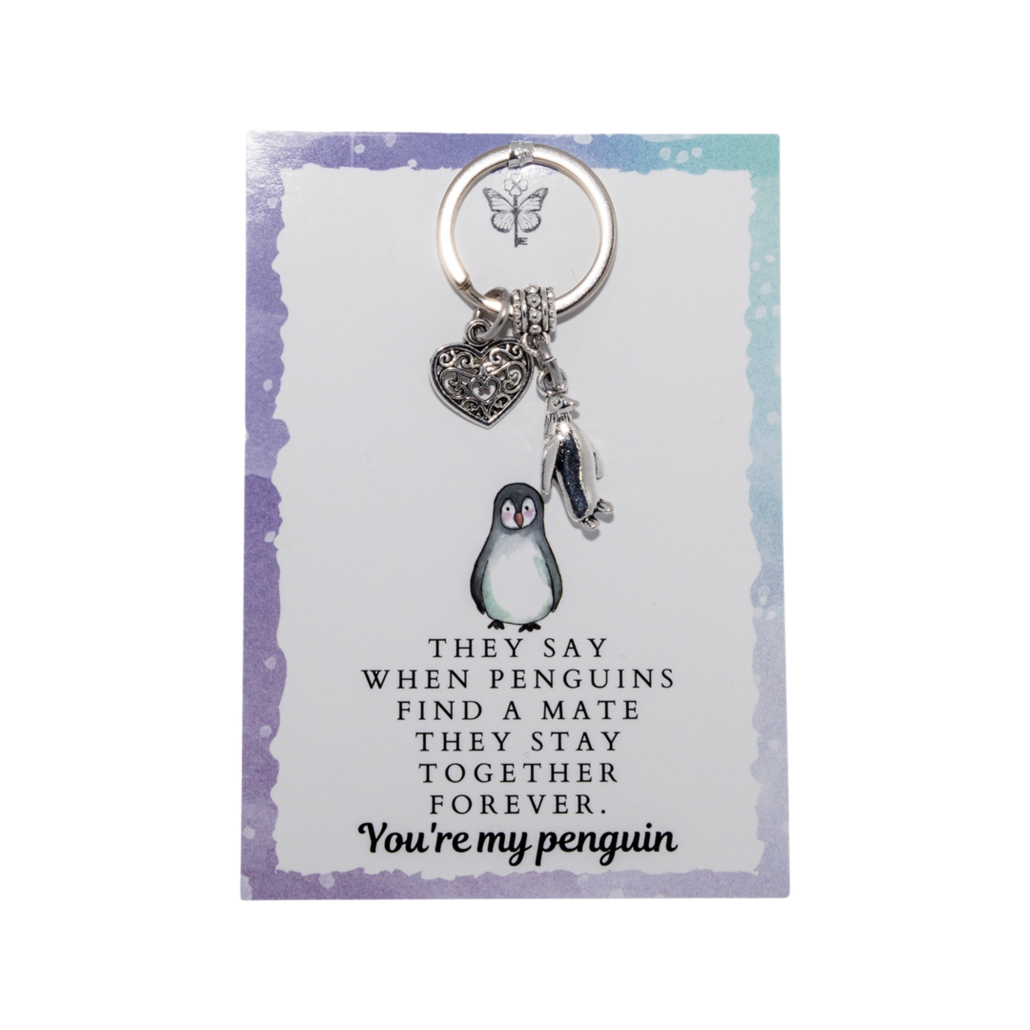 Penguin Valentines Keyring