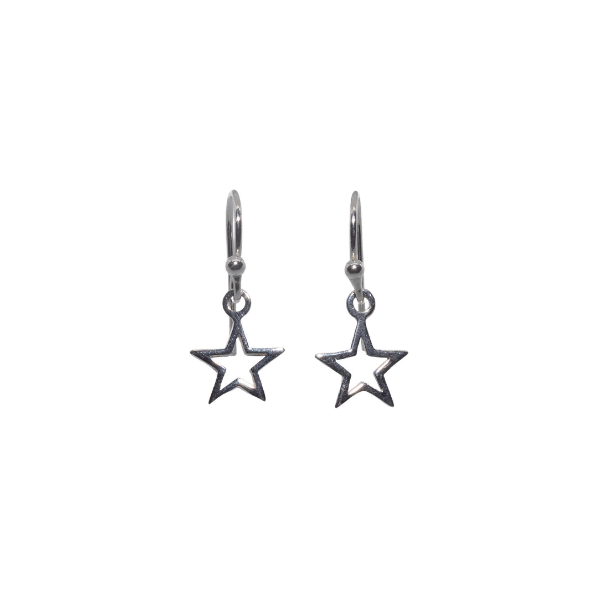 Sterling Silver Open Star Earrings