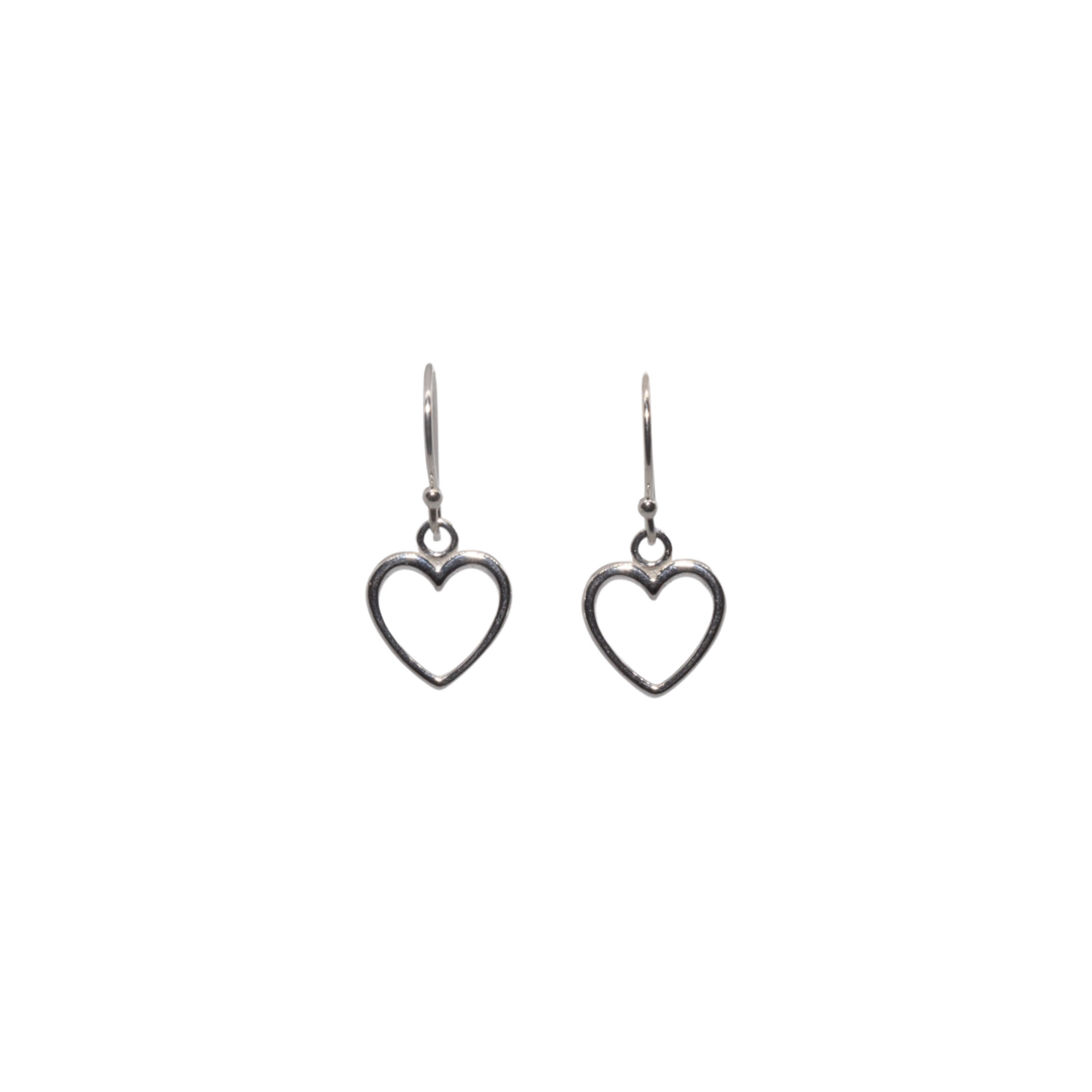 Sterling Silver Open Heart Earrings