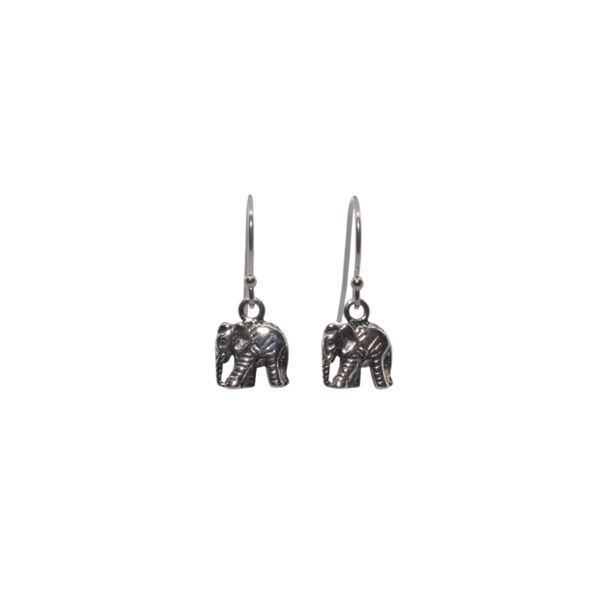 Sterling Silver Tiny Elephant Earrings