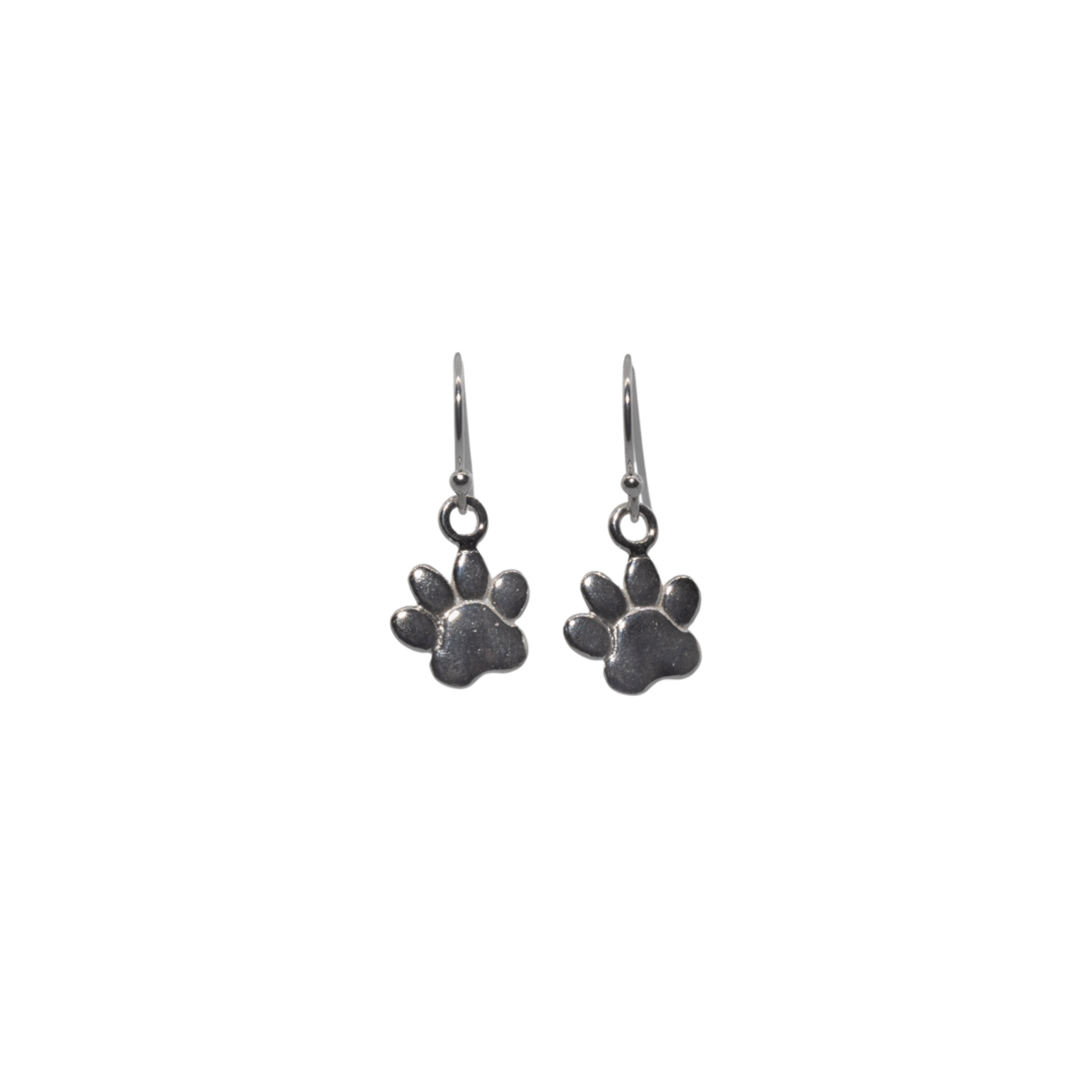 Sterling Silver Paw Print Earrings