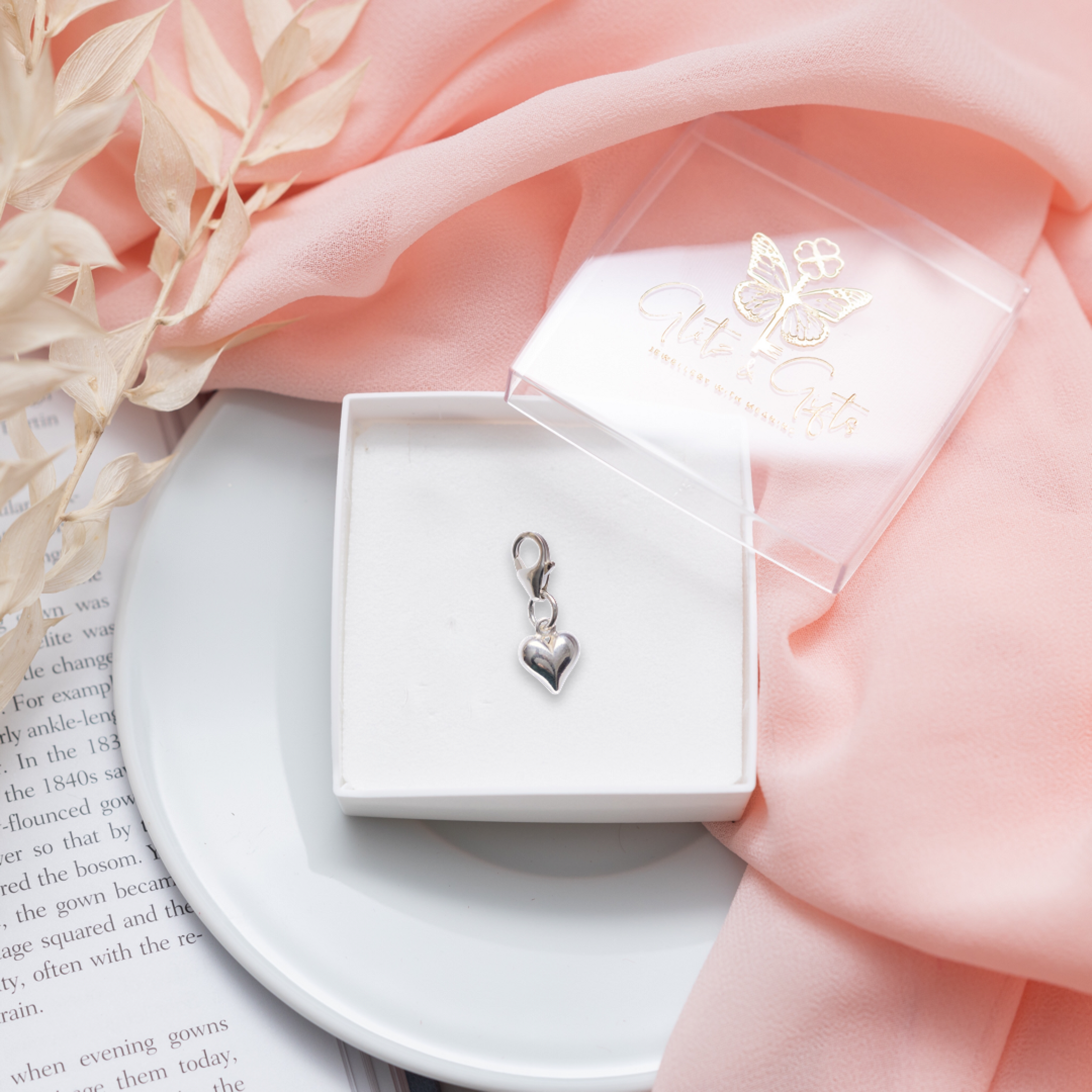 Sterling Silver Heart Clip Charm