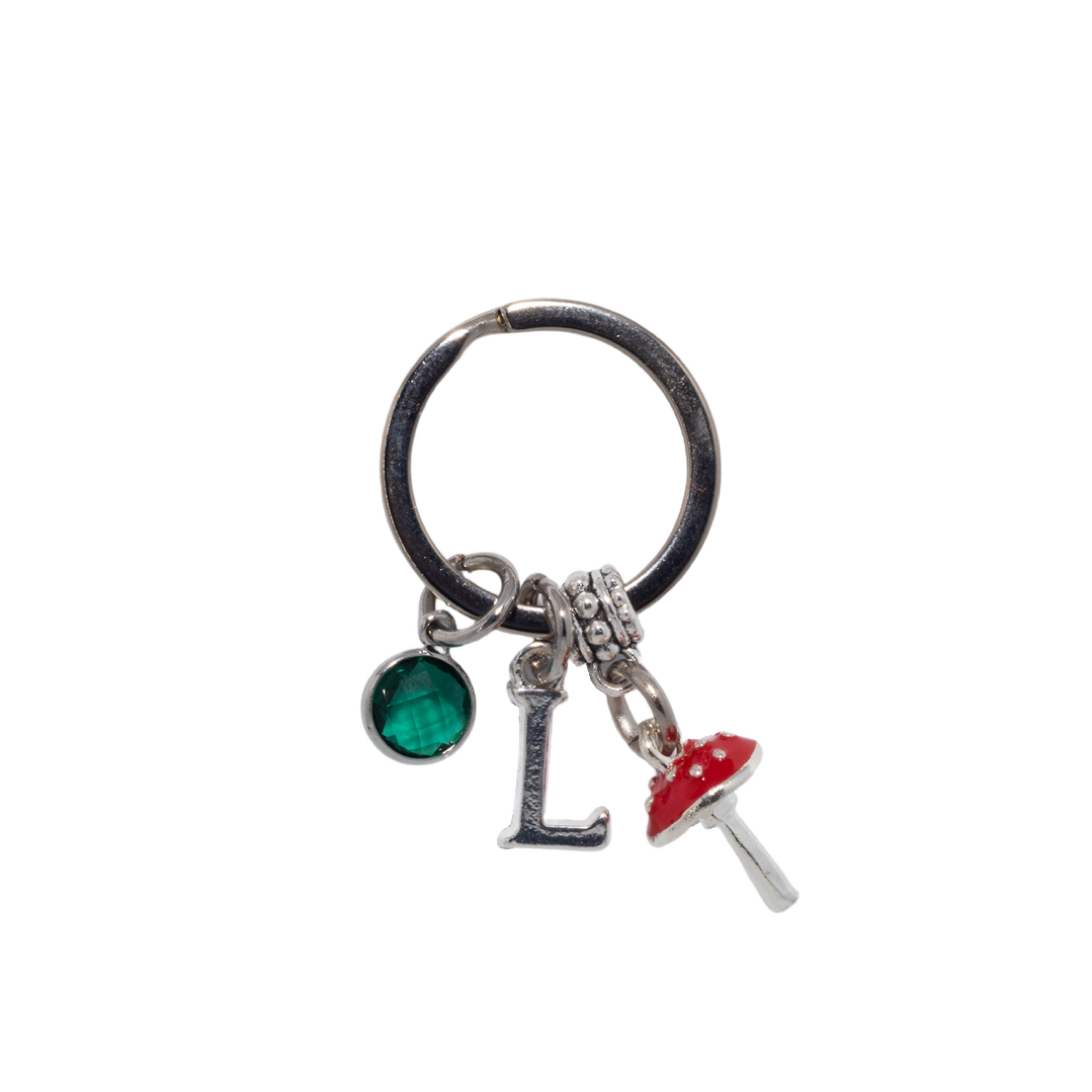 Personalised Red Toadstool Keyring