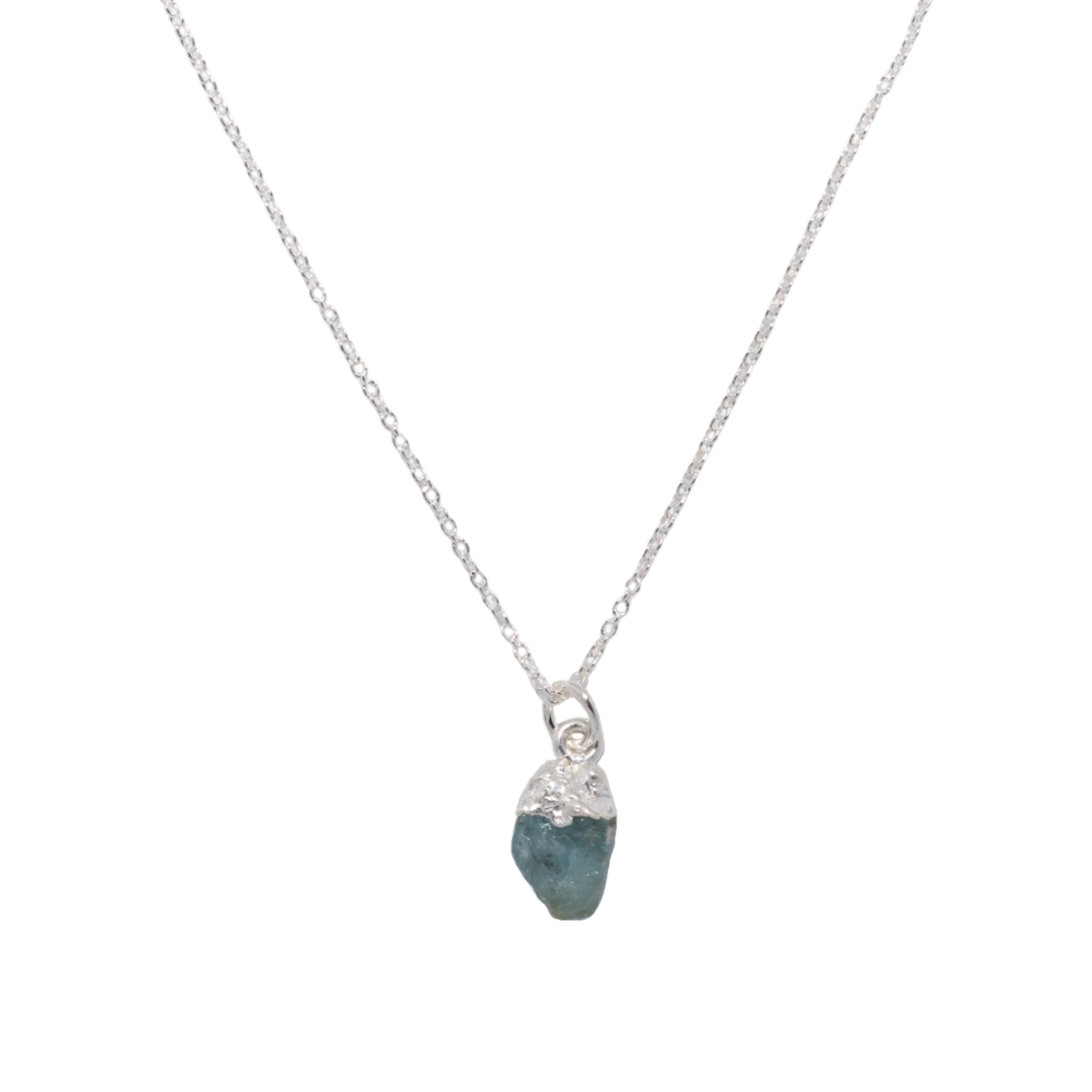 Sterling Silver Aquamarine Necklace - March Birthstone