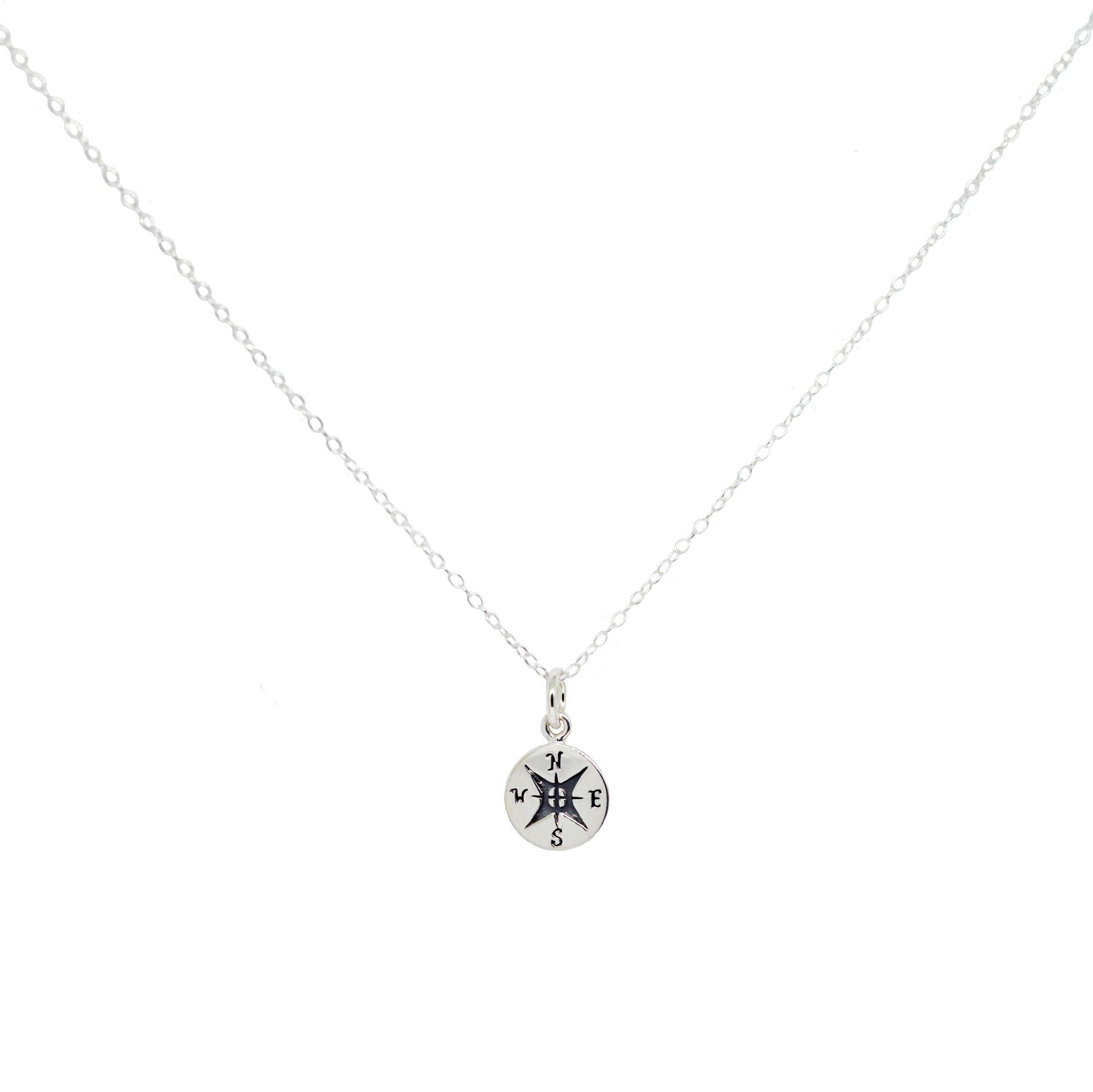 Sterling Silver Compass Necklace