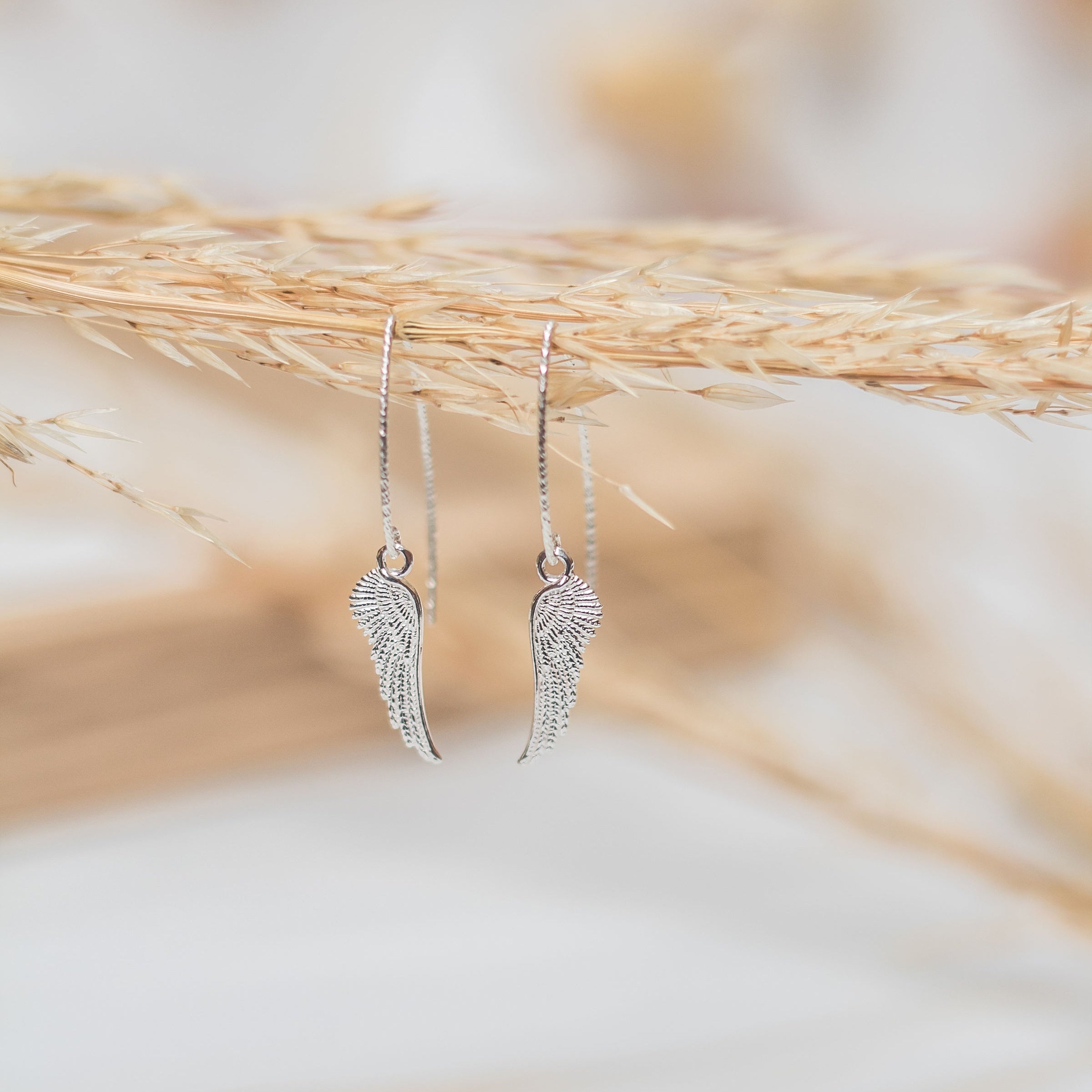 Sterling Silver Angel Wing Earrings