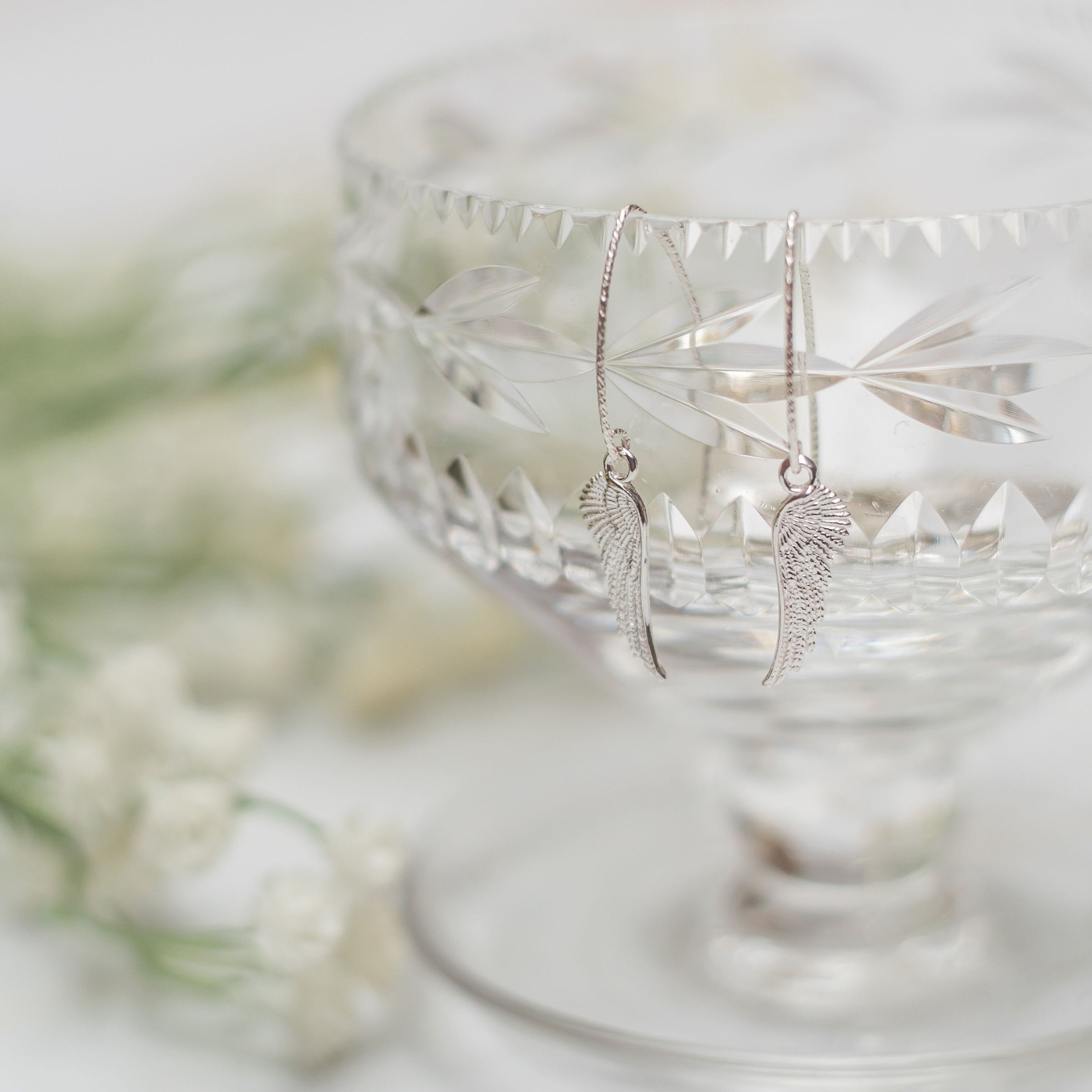 Sterling Silver Angel Wing Earrings