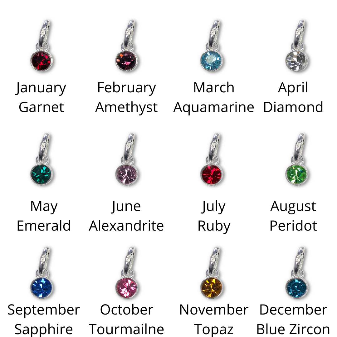 Silver star necklace birthstone jewellery personalised gifts celestial gifts