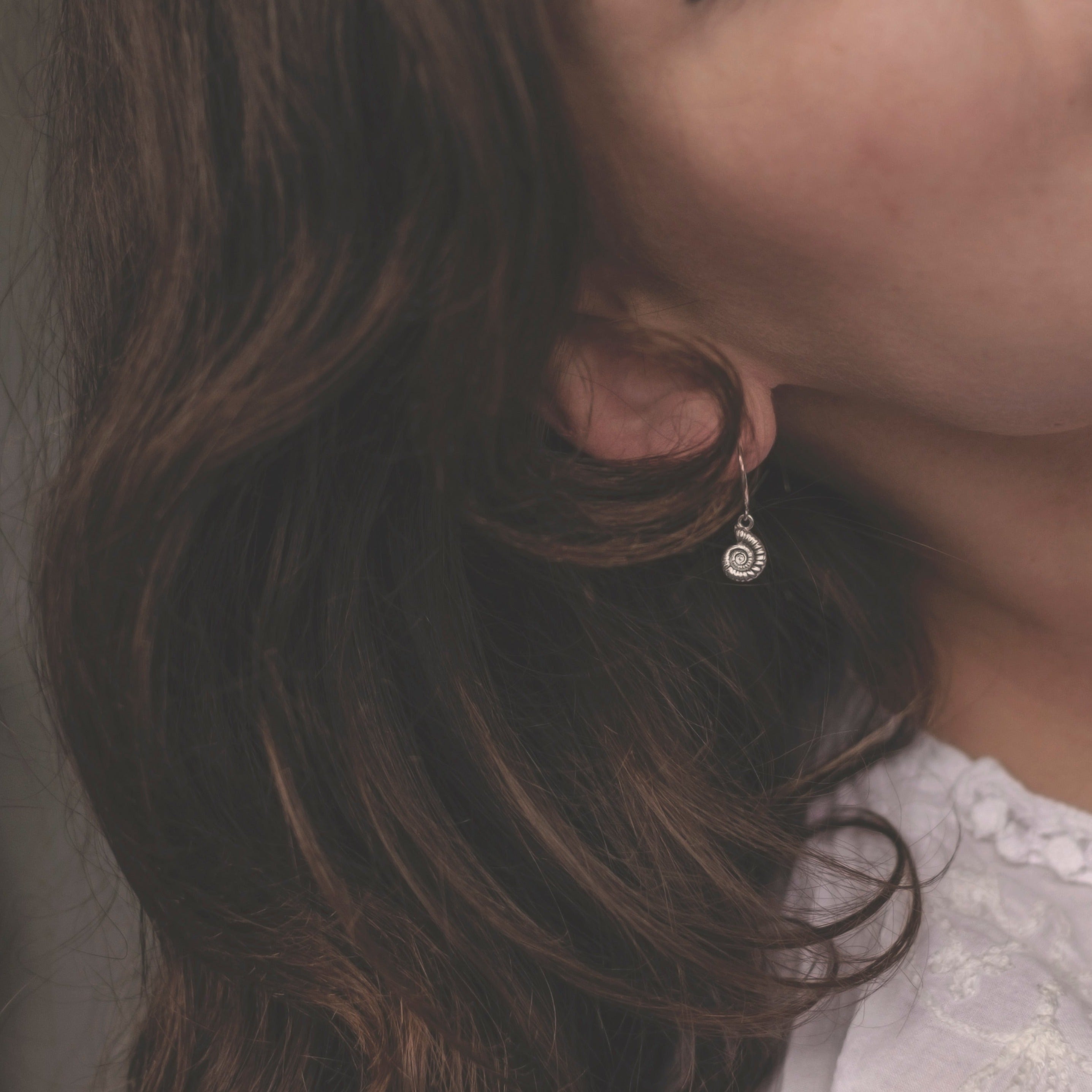 Sterling Silver Ammonite Earrings