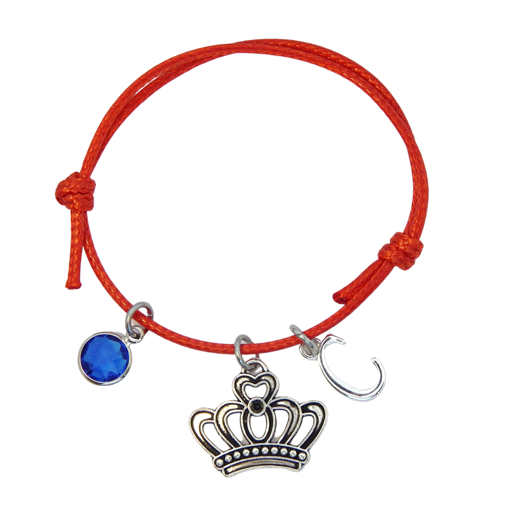 Personalised Crown Adjustable Cord Bracelet