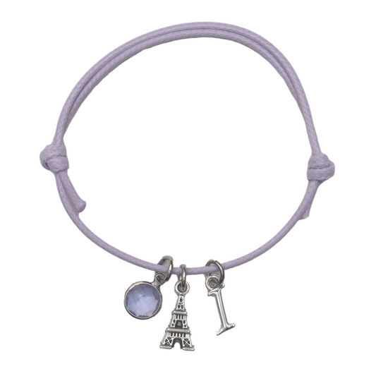 Personalised Paris Eiffel Tower Cotton Bracelet