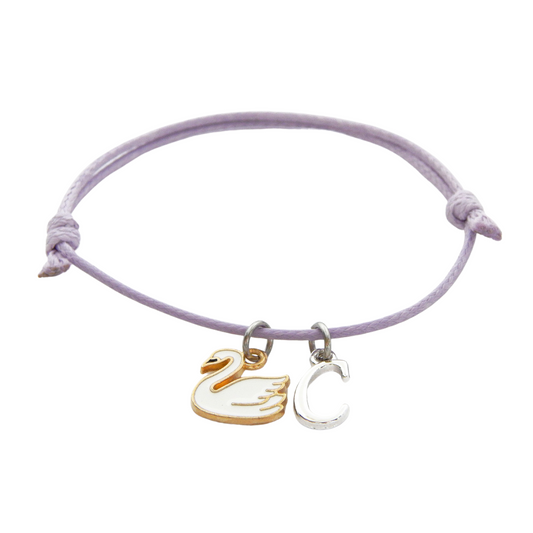 Personalised Swan Adjustable Cord Bracelet