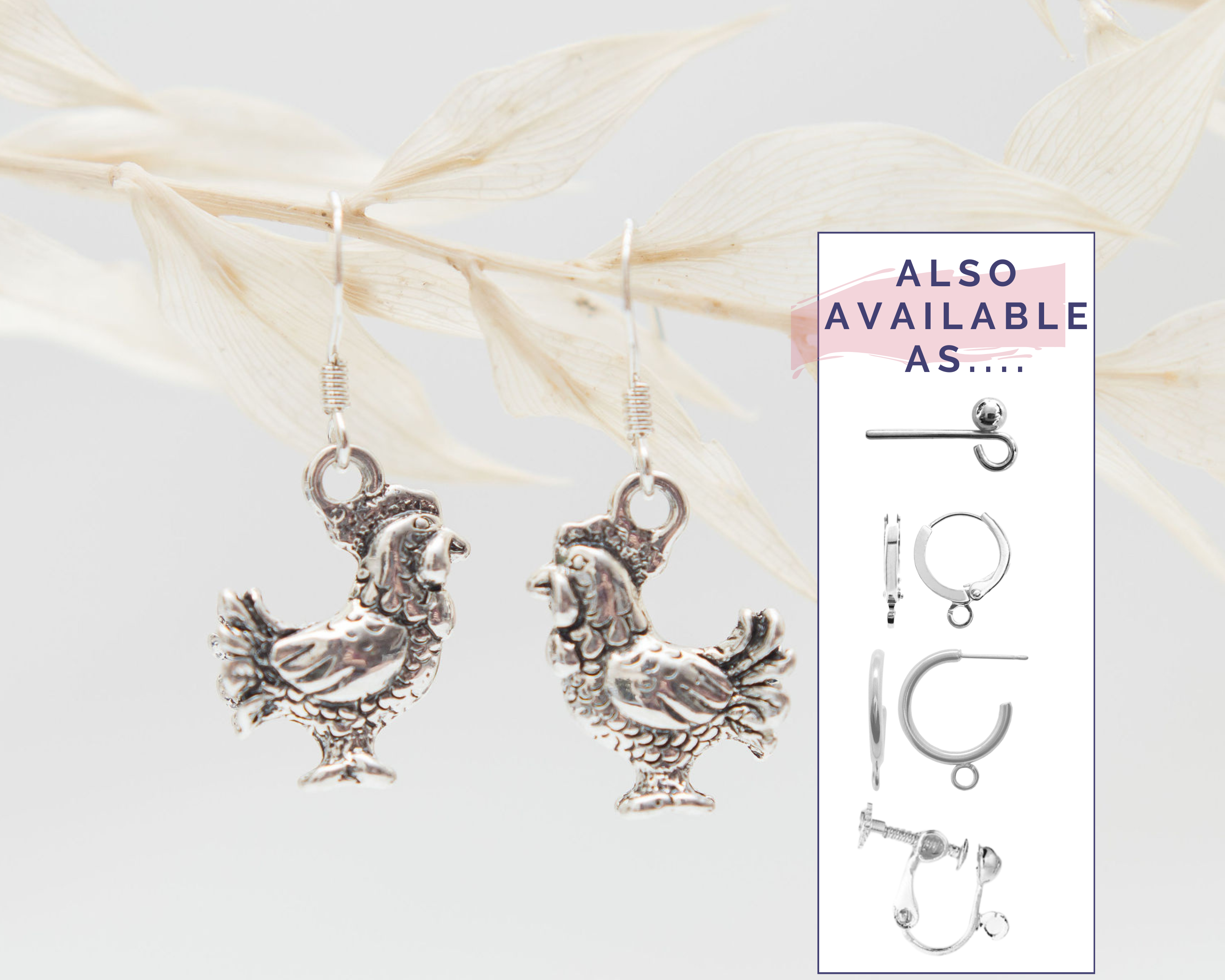 Chicken Charm Earrings