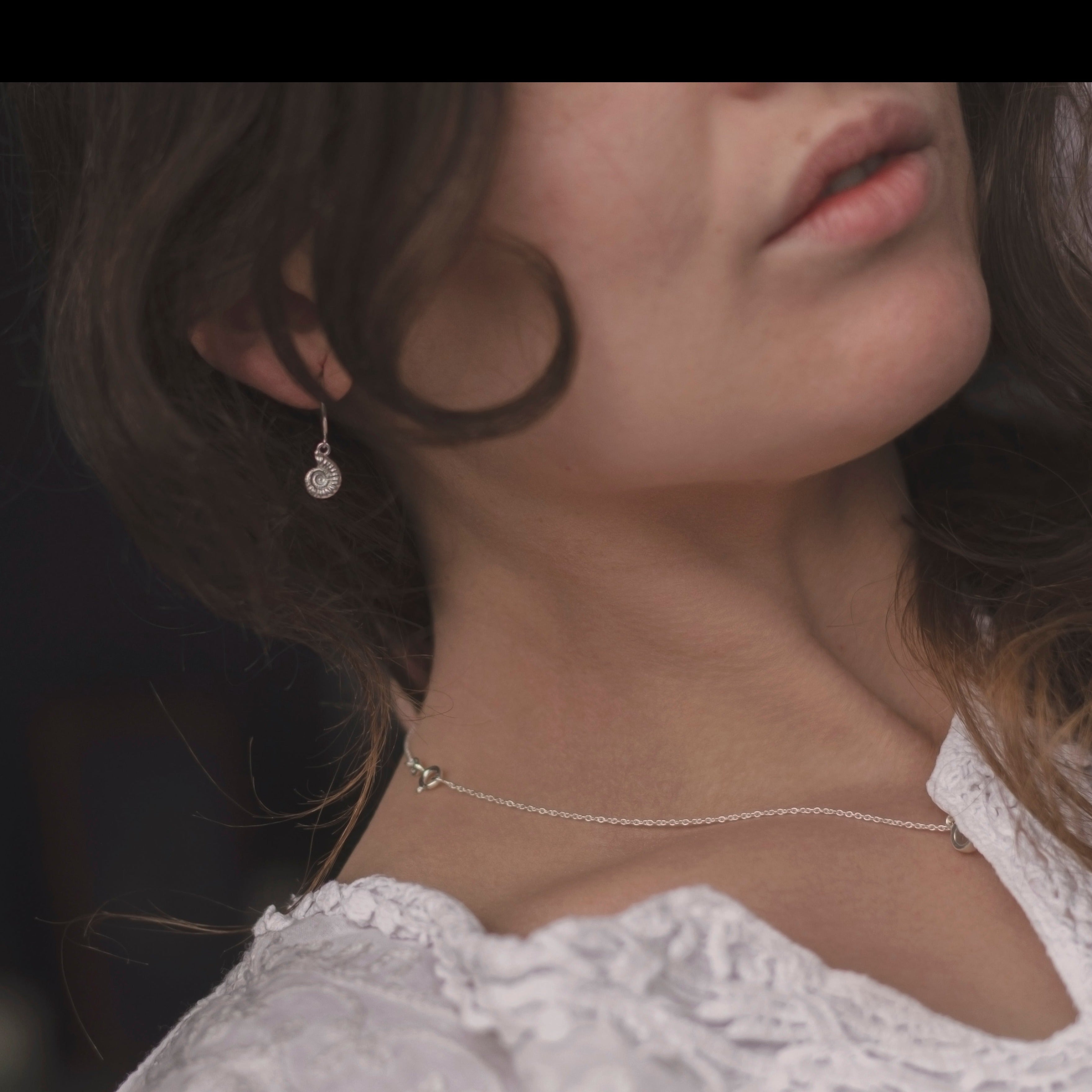 Sterling Silver Ammonite Earrings