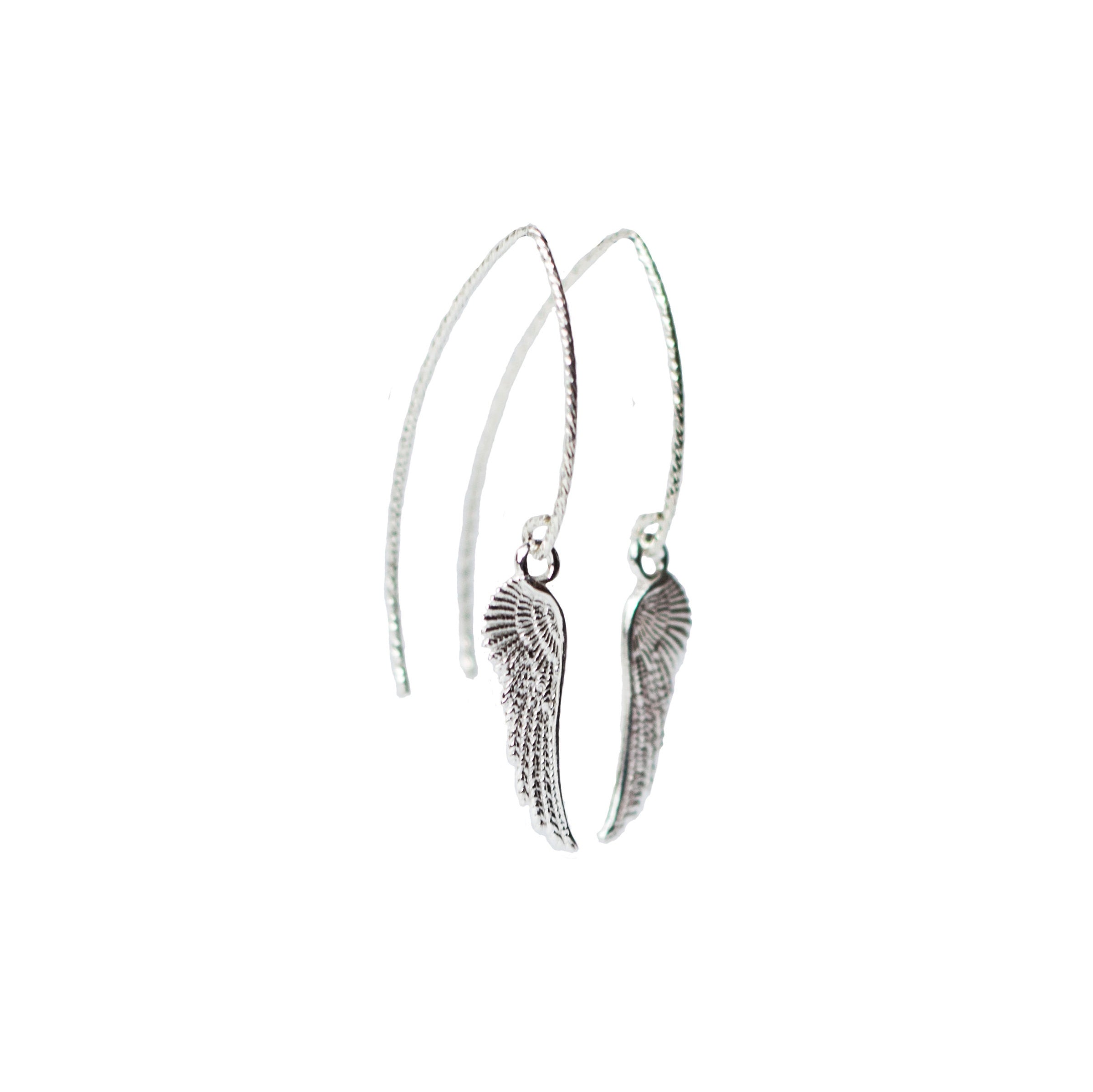 Sterling Silver Angel Wing Earrings